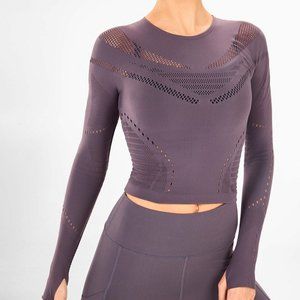 Sarah SculptKnit® L/S Top in Gray